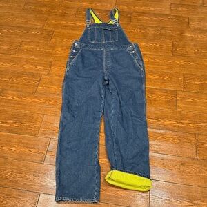 Gap Fleece Lined Denim Bib Overalls Adult Large VINTAGE 90's